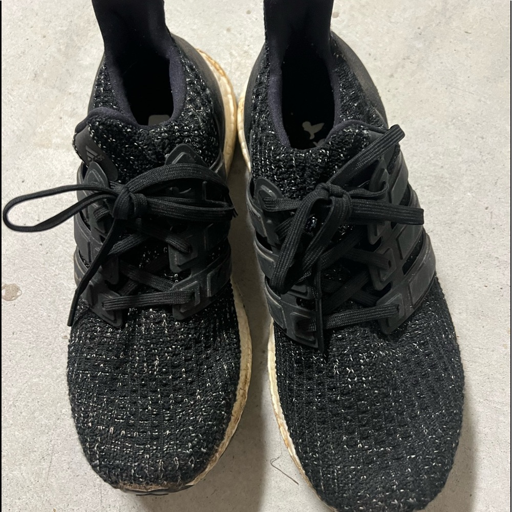 Black with white specks Adaias Ultraboost
